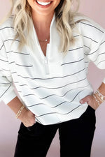 1/2 Zip Striped Top