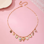CHARM NECKLACE-HEARTS PORCELAIN FISH RHINESTONE | 80N92690