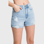 T931NHR-E SUPER HIGH RISE RIGID CUFFED HEM SHORTS
