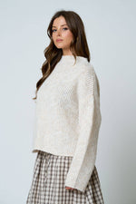 MOCK NECK LONG SLEEVE OVERSIZED KNIT SWEATER