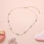Ceramic Ball Pearl Link Chain Necklace