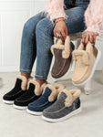 Furry Suede Round Toe Flat Sneakers