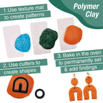 Texture Clay Earrings - Adult Craft Kit Makes 3 Pairs