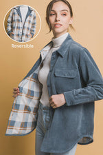 Corduroy Reversible Button Down Jacket