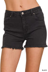 Acid Washed Frayed Cutoff Hem Shorts