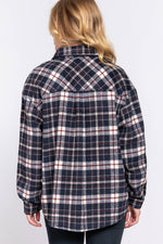 ",,...SI-24967 Suede Pocket Brushed Plaid Shacket