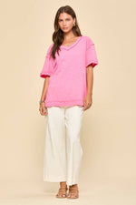 V-Neck Cotton Knit Top