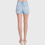 T931NHR-E SUPER HIGH RISE RIGID CUFFED HEM SHORTS