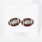 Rhinestone Embellished Football Stud Earrings