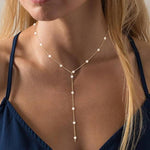 18K STAINLESS STEEL TARNISH FREE PEARL Y NECKLACE | 40NK9613