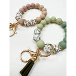 Beaded Keychain Wristlet Key Ring Bracelet