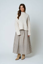 MOCK NECK LONG SLEEVE OVERSIZED KNIT SWEATER