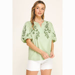 EMBROIDERED PEASANT BLOUSE
