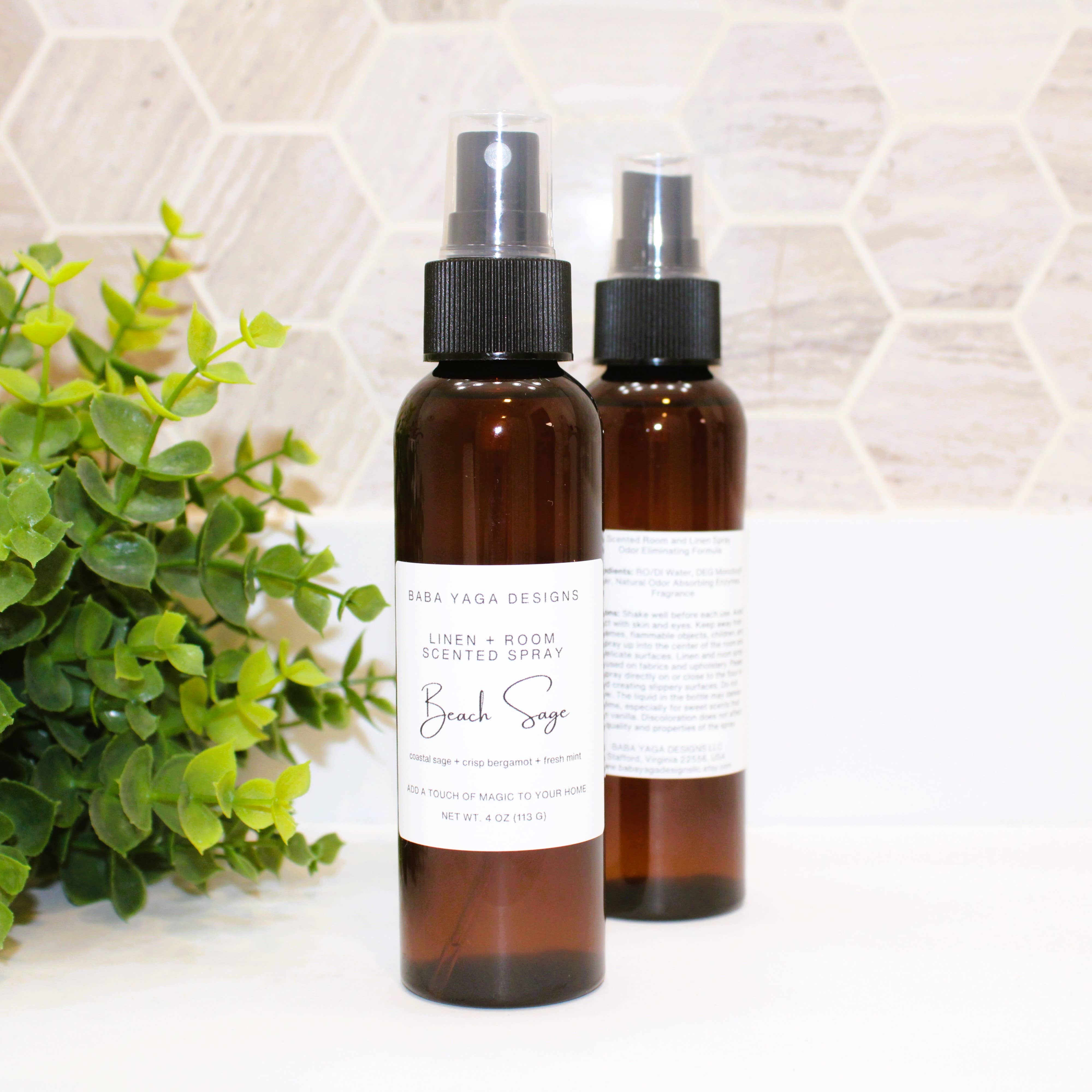 Beach Sage Linen Room Spray, 4 oz Odor Eliminating Formula