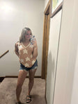 V-Neck Sleeveless Front Star Patches Solid Basic Top POL