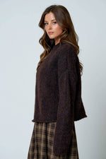 MOCK NECK LONG SLEEVE OVERSIZED KNIT SWEATER