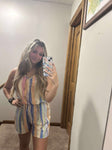 Multi Color Stripe Sleeveless Woven Romper