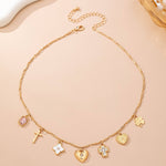CHARM NECKLACE-crosses hearts flowers clovers | 80N92807