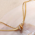 18K STAINLESS STEEL TARNISH FREE LAYERED NECKLACE | 40NK9645