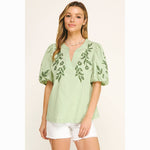 EMBROIDERED PEASANT BLOUSE