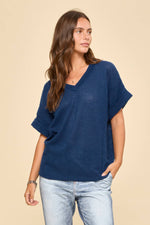 V-Neck Lightweight Sweater Crochet Knit Poncho Top