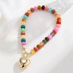 MULTI BEADED HEART CHARM TOGGLE NECKLACE | 40NK9700