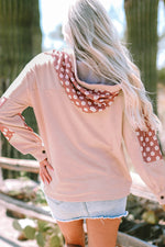 Floral Patchwork Star Pattern Drawstring Hoodie