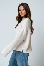 MOCK NECK LONG SLEEVE OVERSIZED KNIT SWEATER