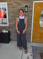 Polka Dot Wide Leg Jumpsuit J6359