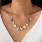CHARM NECKLACE-HEARTS PORCELAIN FISH RHINESTONE | 80N92690