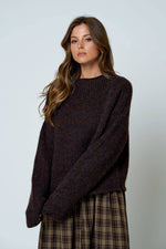 MOCK NECK LONG SLEEVE OVERSIZED KNIT SWEATER