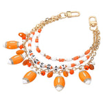 Football Charm GAME DAY Heishi Beaded Layered Bag Charm