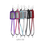 Bling Studded Lanyard ID Window Card Holders with Straps