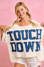 GAMEDAY THEME POLKA DOT PATCHES SHORT SLEEVES TOP