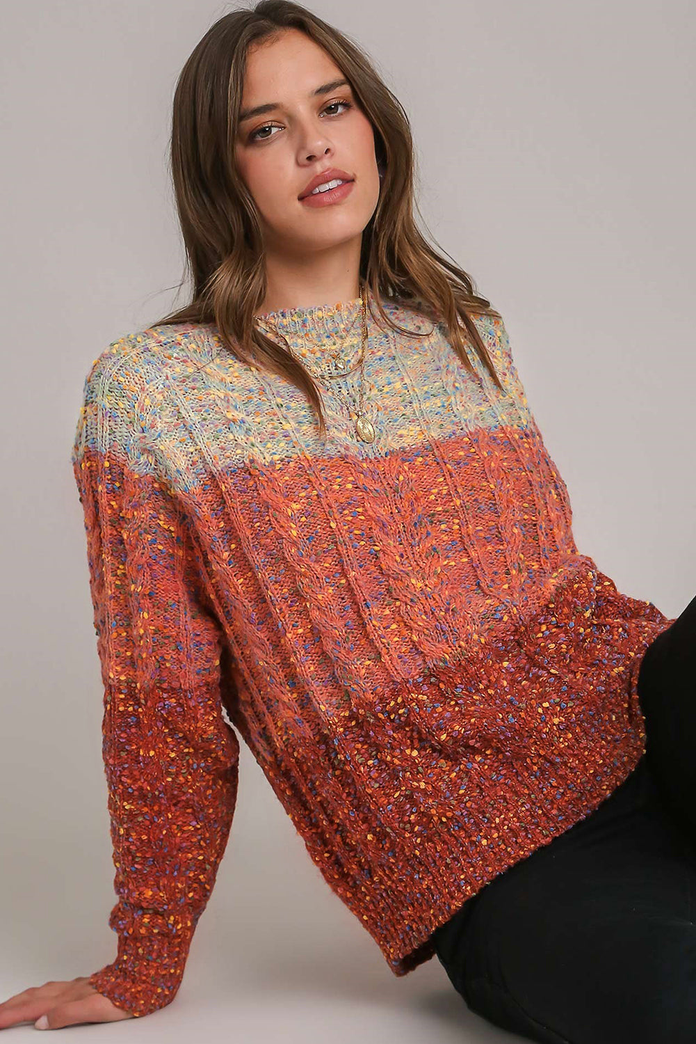 Colorful Confetti Wool Ball Knitted Sweater