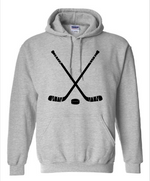 Crossed Sticks Design Hoodie, Sweatshirt or Tee Shirt *Pickup at tournament*