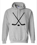 Crossed Sticks Design Hoodie, Sweatshirt or Tee Shirt *Pickup at tournament*