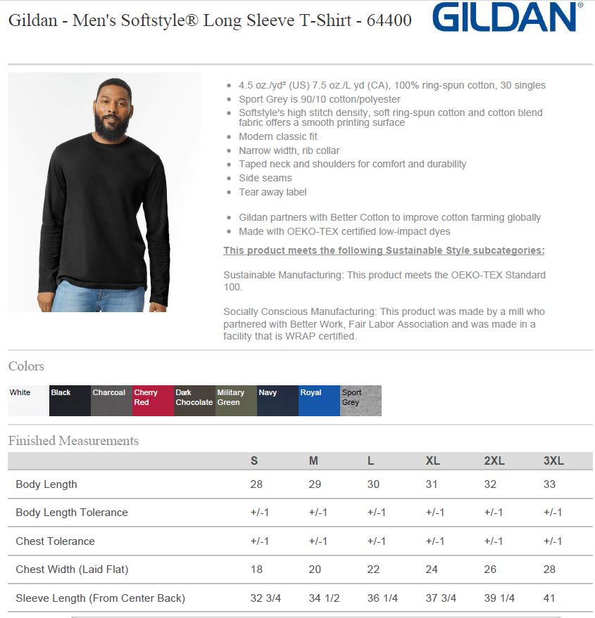 Revolution Long Sleeve Tee Gildan - Unisex
