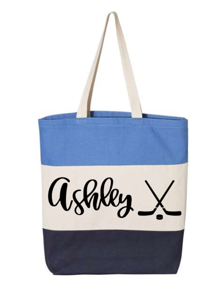 Hockey Tote Bag Tri Colored