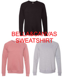 Bella&Canvas Sweatshirt - Smiley, Hockey Bow, Lightning Bolt