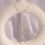 18K STAINLESS STEEL TARNISH FREE PEARL Y NECKLACE | 40NK9613