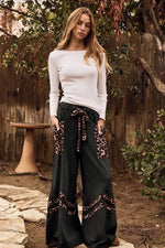 Acid Washed Wide Leg Pants