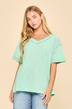 V-Neck Cotton Knit Top