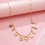 CHARM NECKLACE-HEARTS PORCELAIN FISH RHINESTONE | 80N92690