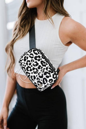 Nylon Belt Bag- Black Leopard