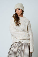 MOCK NECK LONG SLEEVE OVERSIZED KNIT SWEATER