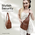 Jane Hibiscus Sling Bag, Vintage Tooled Vegan Leather Bag