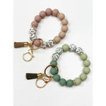 Beaded Keychain Wristlet Key Ring Bracelet