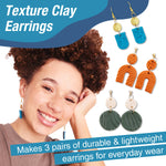 Texture Clay Earrings - Adult Craft Kit Makes 3 Pairs