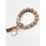 Beaded Keychain Wristlet Key Ring Bracelet